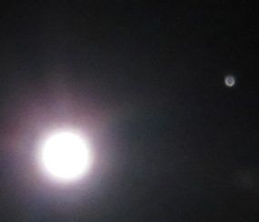 Lua e Júpiter juntinhos agora no céu