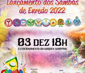 Carnaval – Lançamento dos sambas de enredo será dia 3