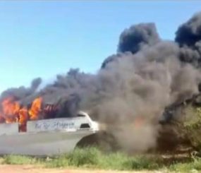 Urgente – Barco está pegando fogo no Araxá